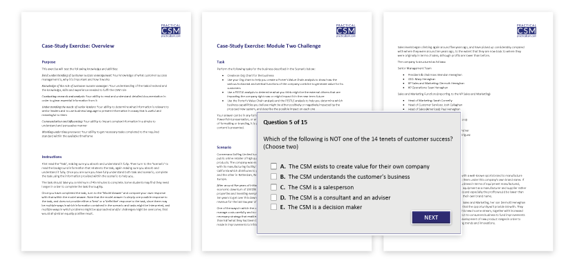 Practical CSM Quizzes and Case Study Exercises